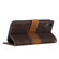 iPhone XS / X Grid Stitching Leather Phone Case with Lanyard - Brown