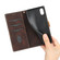 iPhone XS / X Grid Stitching Leather Phone Case with Lanyard - Brown