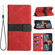 iPhone XS / X Grid Stitching Leather Phone Case with Lanyard - Red