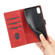 iPhone XS / X Grid Stitching Leather Phone Case with Lanyard - Red
