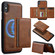 iPhone XS / X LC.IMEEKE L5 Series Detachable RFID Card Bag Magsafe Phone Case - Brown