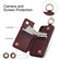 iPhone XS / X Litchi Texture Zipper Double Buckle Card Bag Phone Case - Maroon Red