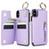 iPhone XS / X Litchi Texture Zipper Double Buckle Card Bag Phone Case - Purple