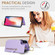 iPhone XS / X Litchi Texture Zipper Double Buckle Card Bag Phone Case - Purple
