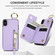 iPhone XS / X Litchi Texture Zipper Double Buckle Card Bag Phone Case - Purple