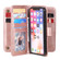 iPhone XS / X Multifunctional Magnetic Copper Buckle Horizontal Flip Solid Color Leather Case with 10 Card Slots & Wallet & Holder & Photo Frame - Rose Gold