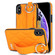 iPhone XS / X Non-slip Full Coverage Ring PU Phone Case with Wristband - Orange