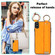iPhone XS / X Non-slip Full Coverage Ring PU Phone Case with Wristband - Orange