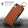 iPhone XS / X RFlD Anti-theft Double Buckle Ring Zipper Card Phone Case - Brown