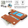 iPhone XS / X RFlD Anti-theft Double Buckle Ring Zipper Card Phone Case - Brown