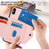 iPhone XS / X Rhombic Texture Card Bag RFID Phone Case with Long Lanyard - Rose Gold