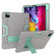 iPad Pro 12.9 2021 / 2020 / 2019 Contrast Color Silicone + PC Protective Tablet Case with Holder - Grey + Mint Green