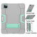 iPad Pro 12.9 2021 / 2020 / 2019 Contrast Color Silicone + PC Protective Tablet Case with Holder - Grey + Mint Green