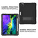 iPad Pro 12.9 inch - 2018/2020 Contrast Color Robot Shockproof Silicone + PC Protective Tablet Case with Holder - Black