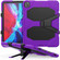 iPad Pro 12.9 inch - 2020 Shockproof Colorful Silicon + PC Protective Tablet Case with Holder & Shoulder Strap & Hand Strap - Purple