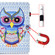 iPad Pro 11 2020 Sewing Thread TPU Left and Right Flat Leather Tablet Case with Sleep Function & Card Slot & Buckle Anti-skid Strip and Pen Cover - Colored Owl