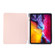 iPad Pro 11 2022 / 2021 Three-folding Electric Pressed Skin Texture Horizontal Flip Shockproof Transparent TPU + PU Leather Tablet Case with Holder & Pen Slot & Sleep / Wake-up Function - Light Pink