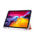 iPad Pro 11 2022 / 2021 Three-folding Electric Pressed Skin Texture Horizontal Flip Shockproof Transparent TPU + PU Leather Tablet Case with Holder & Pen Slot & Sleep / Wake-up Function - Light Pink