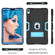 iPad Pro 11 Contrast Color Silicone + PC Combination Case with Holder - Black + Blue