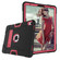 iPad Pro 11 Contrast Color Silicone + PC Combination Case with Holder - Black + Rose Red