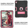 iPad Pro 11 Contrast Color Silicone + PC Combination Case with Holder - Black + Rose Red