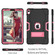 iPad Pro 11 Contrast Color Silicone + PC Combination Case with Holder - Black + Rose Red
