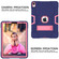 iPad Pro 11 Contrast Color Silicone + PC Combination Case with Holder - Navy Blue + Rose Red