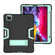 iPad Pro 11 inch 2021 / 2020 Contrast Color Robot Shockproof Silicon + PC Protective Tablet Case with Holder & Pen Slot - Black + Mint Green