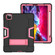 Contrast Color Robot Shockproof Silicone + PC Protective Case with Holder & Pen Slot iPad Pro 12.9 - 2018 / - 2020 - Black + Rose Red
