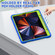 iPad Pro 12.9 2022 / 2021 3-Layer Protection Screen Frame + PC + Silicone Shockproof Combination Tablet Case with Holder - Blue+Lime