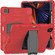 iPad Pro 12.9 2022 / 2021 3-Layer Protection Screen Frame + PC + Silicone Shockproof Combination Tablet Case with Holder - Red+Black