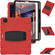 iPad Pro 12.9 2022 / 2021 3-Layer Protection Screen Frame + PC + Silicone Shockproof Combination Tablet Case with Holder - Red+Black