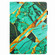 iPad 11 Pro 2024 / 2020 / Air 4 10.9 Marble Pattern Stitching Smart Leather Tablet Case - Gold Green