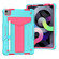 iPad Air 2022 / 2020 10.9 / iPad Pro 11 T-shaped Bracket Contrast Color Shockproof PC + Silicone Protective Case - Mint Green+Rose Red
