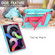 iPad Air 2022 / 2020 10.9 / iPad Pro 11 T-shaped Bracket Contrast Color Shockproof PC + Silicone Protective Case - Mint Green+Rose Red