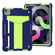 iPad Air 2022 / 2020 10.9 / iPad Pro 11 T-shaped Bracket Contrast Color Shockproof PC + Silicone Protective Case - Navy+Green