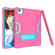 iPad Air 2022 / 2020 10.9 Contrast Color Robot Shockproof Silicon + PC Protective Case with Holder & Pen Slot - Rose Red + Blue