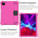 iPad Air 2022 / 2020 10.9 Honeycomb Design EVA + PC Material Four Corner Anti Falling Flat Protective Shell with Strap - Rose Red+Black