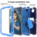 iPad Air 2022 / 2020 10.9 Shockproof Two-Color Silicone Protective Case with Holder - Navy Blue + Blue