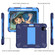 iPad Air 2022 / 2020 10.9 Shockproof Two-Color Silicone Protective Case with Holder - Navy Blue + Blue