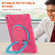 Apple iPad 10.2 2021 / 2020 / 2019 Contrast Color Silicone + PC Protective Case with Holder & Shoulder Strap - Rose red+Blue