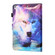 iPad 10.2 / iPad Air 10.5 2019 Sewing Thread Horizontal Painted Flat Leather Case with Pen Cover & Anti Skid Strip & Card Slot & Holder & Sleep / Wake-up Function - Wolf