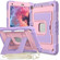 iPad 10.2 1021 / 10.5 2019 Big Holder Silicone Hydric PC Tablet Case with Shoulder Strap - Purple Rose Gold