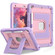 iPad 10.2 1021 / 10.5 2019 Big Holder Silicone Hydric PC Tablet Case with Shoulder Strap - Purple Rose Gold