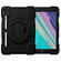 iPad 10.2 2019/10.2 2020/10.2 2021 Silicone + PC Full Body Protection Tablet Case With Holder & Strap - Black