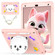 iPad 10.2 2021 / 2020 / 2019 Cat Holder Silicone Hybrid PC Tablet Case with Strap - Rose Pink