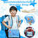 iPad 10.2 2021 / 2020 / 2019 Dolphin Rotation Kickstand Silicone Hybrid PC Tablet Case - Blue