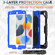 iPad 10.2 2021 / 2020 / 2019 Shockproof Silicone + PC Protective Case with Holder & Shoulder Strap & Pen Slot - Black + Blue