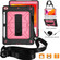 iPad 10.2 Contrast Color Silicone + PC Combination Case with Holder - Black + Rose Red