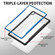iPad 10.2 iPAKY Thunder Series Aluminum Frame + TPU Bumper + Clear PC Shockproof Case - Blue